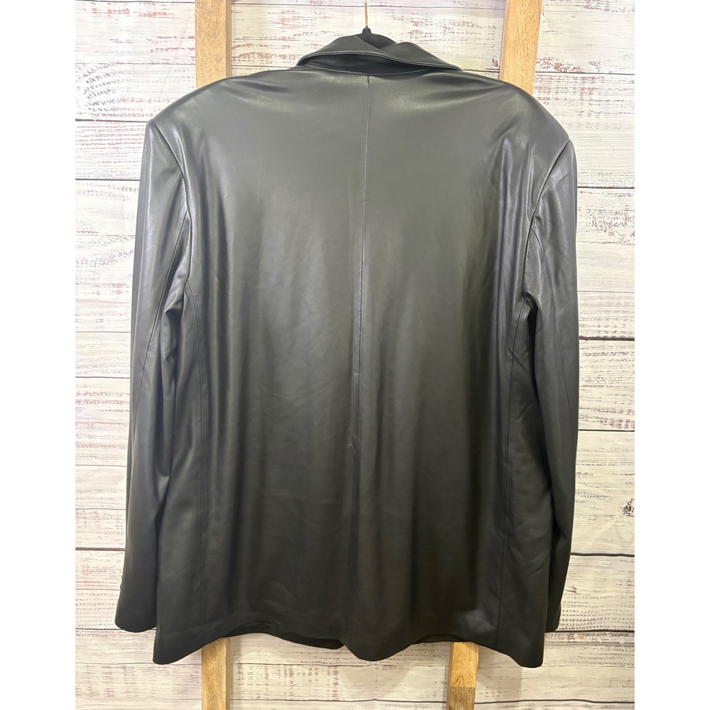 Lamarque Mens Black Vegan Faux Leather Blazer Sport Coat Jacket Size M/L - Picture 4 of 9